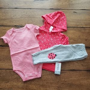 NWT Carter's 3-piece Love Bug Set
